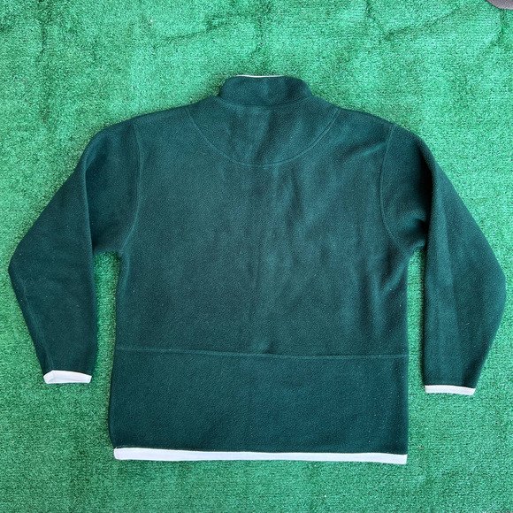 VINTAGE CRISTOPHER & BANKS GREEN FLEECE HALF ZIP STAR EMBROIDERY FESTIVE SMALL - Picture 3 of 4